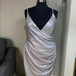 Silver party dress.